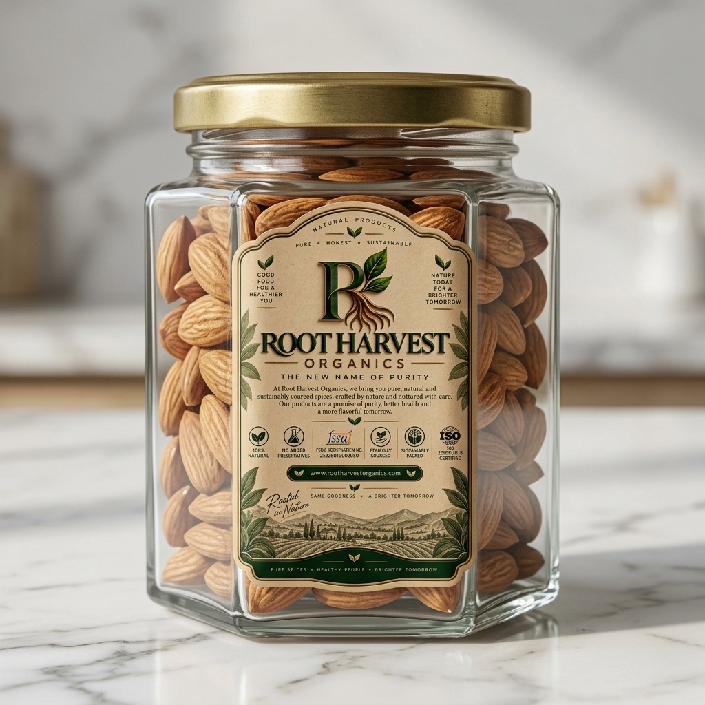 Single Royal Jar - Kashmiri Mamra Badam (Airtight Glass Jar)